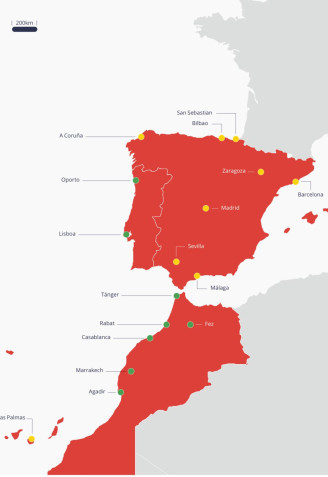 Imagen con las que serían las 17 sedes del Mundial 2030 de fútbol.