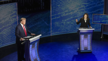 Imagen del único debate entre Kamala Harris y Donald Trump para las elecciones del 5N