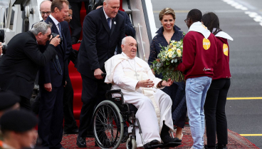 Papa Francisco a su llegada a Luxemburgo