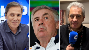 Paco González, Carlo Ancelotti y Manolo Lama