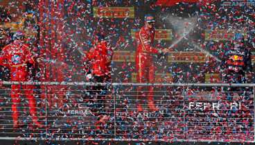 Charles Leclerc y Carlos Sainz, en el podio del Gran Premio de Estados Unidos