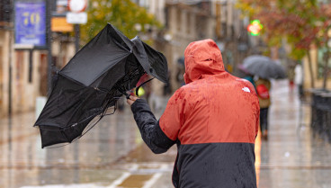 Lluvia y rachas de viento en Soria