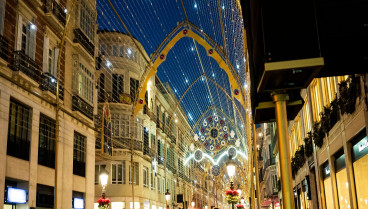 Luces de Navidad de Málaga en la Calle Marqués de Larios. Andalucía. España