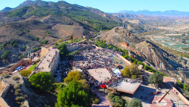 Imagen aérea del castillo de Lorca en el día de San Clemente de 2023