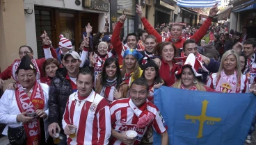 La afición del Sporting en Coruña