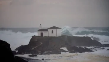 Foto de archivo de un temporal en la zona de Meirás, en Valdoviño