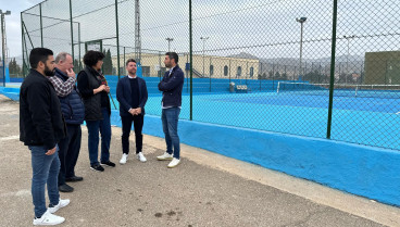 Francisco Sánchez, director general de deportes durante la visita a Puerto Lumbreras