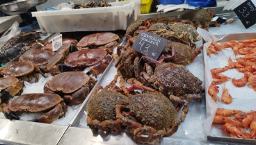 Marisco en la plaza de Lugo de A Coruña