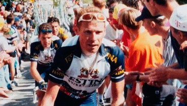 Pascal Hervé, durante su etapa como ciclista del conjunto Festina.
