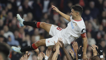 Jesús Navas, durante la despedida del Pizjuán como futbolista ante el Celta.