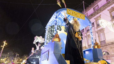 Melchor, en la Cabalgata de Reyes Magos  de A Coruña