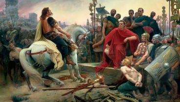 Vercingetorix baja los brazos a los pies de Julio César