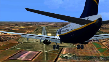 Vuelo Ryanair a punto de aterrizar en Jerez