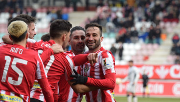 Los jugadores del Zamora CF celebran el gol ante el Osasuna Promesas