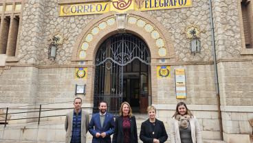 Visita a la antigua sede de Correos en Castellón de la consellera Marián Cano y la alcaldesa, Begoña Carrasco