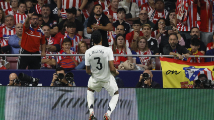 Militao celebra el gol al Atlético de Madrid (EFE)