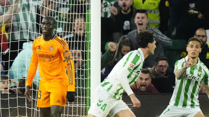 Cardoso celebra el 1-1 en el Betis - Real Madrid.