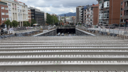 Obras de cubrimiento de la Avanzada en Leioa