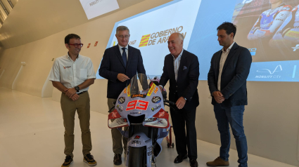 La moto de Marc Márquez ha sido protagonista en la presentación del GP de Aragón, que ha tenido lugar en el museo de Mobility City de Fundación Ibercaja