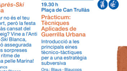 Anuncio del taller de guerrilla urbana en la fiesta mayor de Granollers