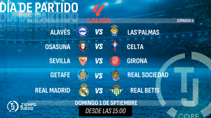 Partidos de Primera División en Tiempo de Juego 1 de septiembre