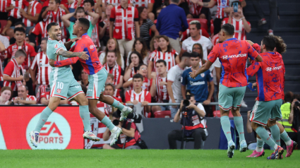 Celebración del gol de Correa frente al Athletic