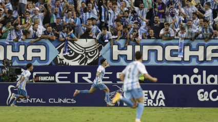 El éxtasis en La Rosaleda con el gol de Cordero.