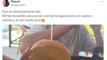 Captura del post sobre la hamburguesa