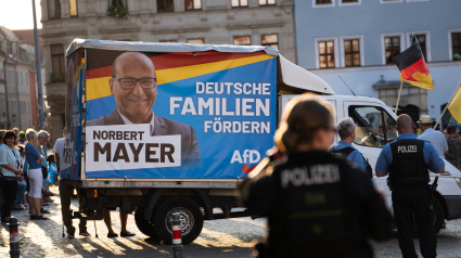 Cartel electoral de AfD en Sajonia