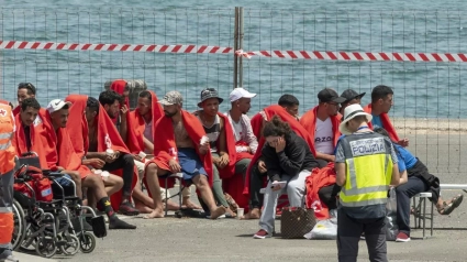 Migrantes rescatados cerca de Lanzarote