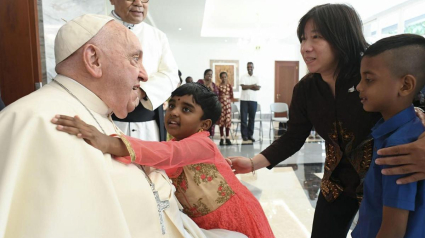 El Papa Francisco, a su llegada a la nunciatura de Yakarta