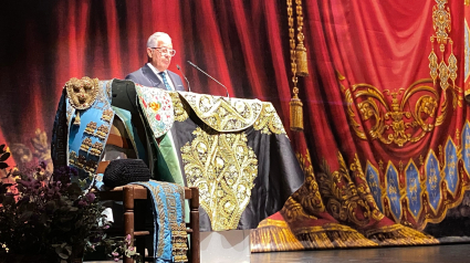 Juan Martínez durante el pregón taurino de Albacete