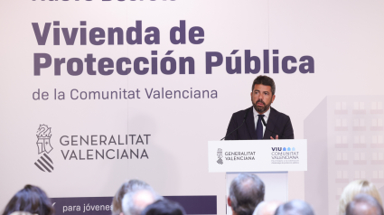 Carlos Mazón durante la presentación del Nuevo Decreto Vivienda Protección Pública (VPP)