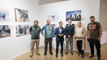 Fotoperiodistas en la inaguración el al alcalde de Ferrol