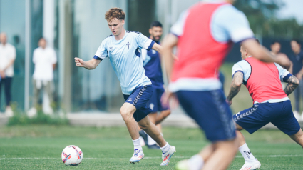 Swerdberg en un entrenamiento con el equipo