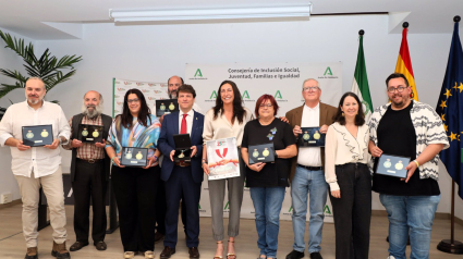 La consejera de Inclusión Social, Juventud, Familias e Igualdad, Loles López, en la recepción por el 25 aniversario de la Plataforma Andaluza del Voluntariado