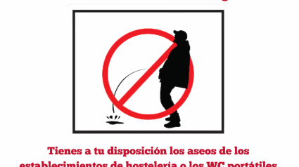 Cartel de la campaña "Haz pipí, pero no aquí" de HOSTELOR