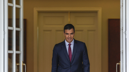 El presidente del Gobierno, Pedro Sánchez, en el Palacio de La Moncloa