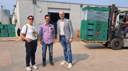 El director de la Axencia Galega de Calidade Alimentaria, Martín Alemparte, y la presidenta del Consello Regulador O Ribeiro, Concha Iglesias, visitan las bodegas