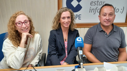 José Otero (AFAL) y Salomé y María Rodríguez