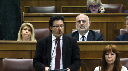 El diputado de JxCAT Isidre Gavín i Valls durante la sesión de control del Gobierno  en el Congreso