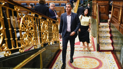 El presidente del Gobierno, Pedro Sánchez, a la finalización del pleno del Congreso de los Diputados