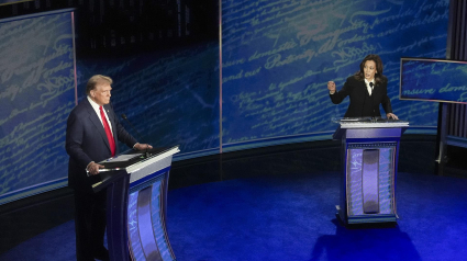 Imagen del único debate entre Kamala Harris y Donald Trump para las elecciones del 5N