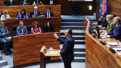 Barbón en el hemiciclo del parlamento asturiano