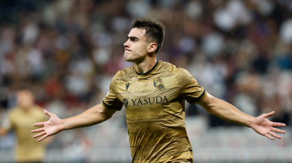 Barrene celebra el gol marcado en Niza, en la primera jornada de la Europa League