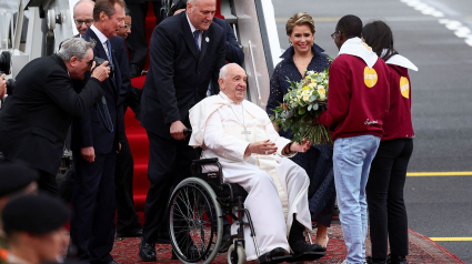 Papa Francisco a su llegada a Luxemburgo