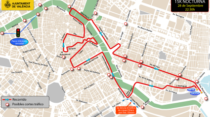 Plano del recorrido de la 15K nocturna