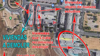 Plano zona afectada por el socavón