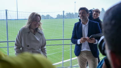 Marian Mouriño y Carlos Cao en la presentación en Afouteza