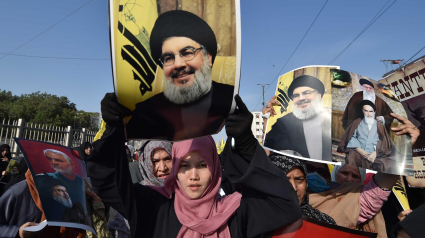 Protesta por la muerte de Hassan Nasrallah en un bombardeo israelí en el Líbano